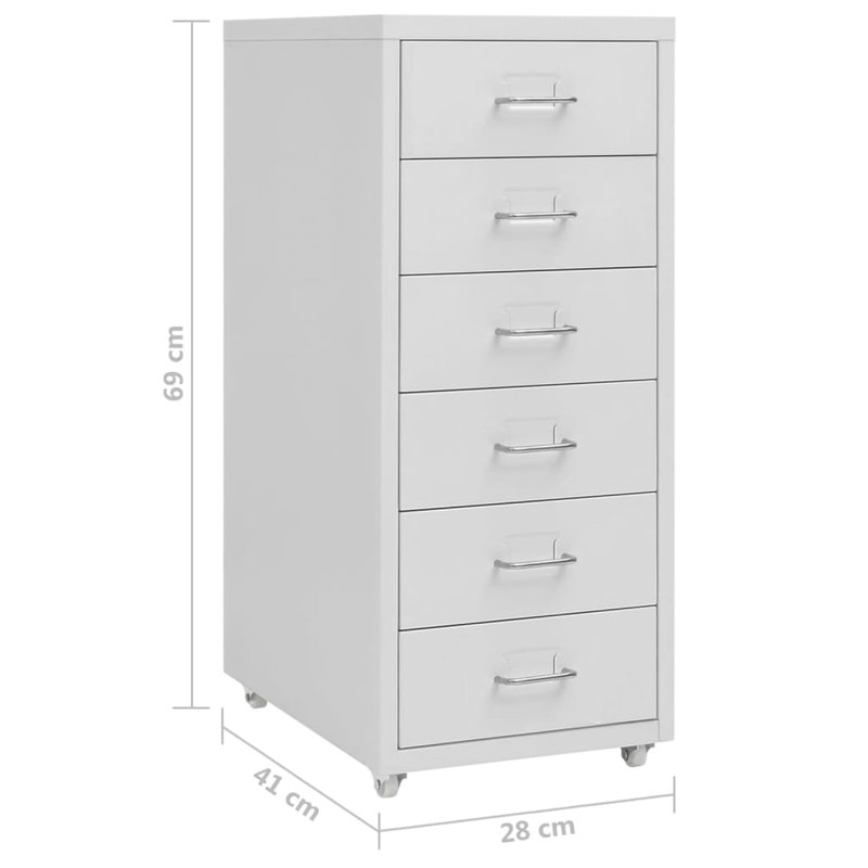 Hartger 28cm Wide 6 -Drawer File Cabinet