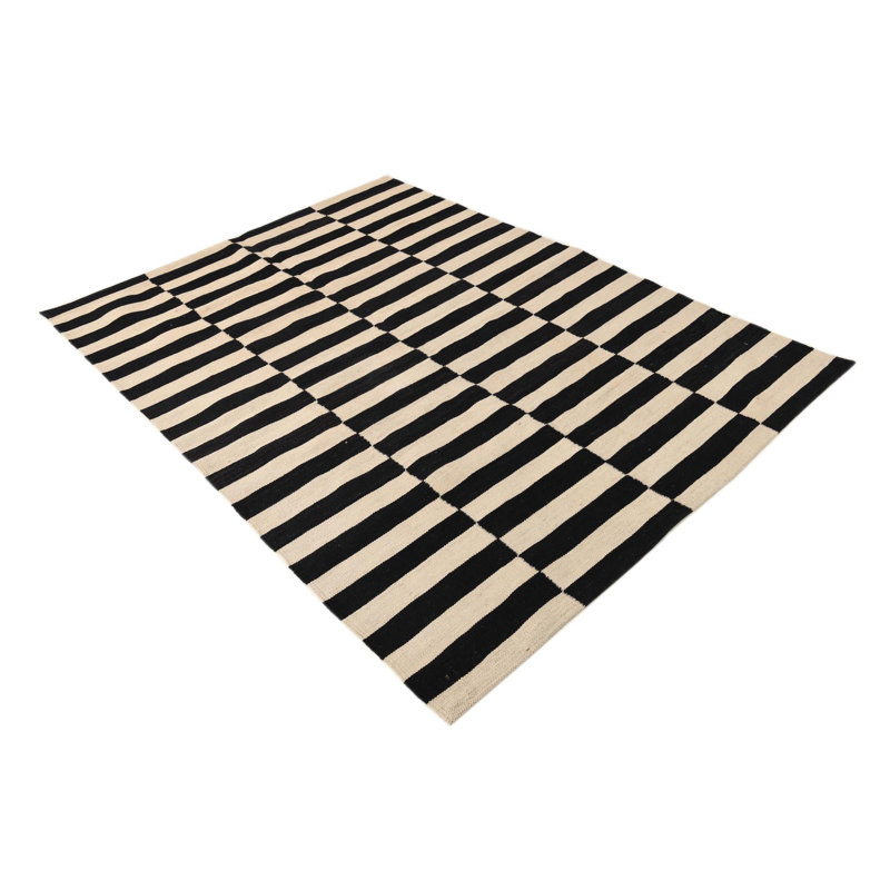Tapis noir et blanc Ousley