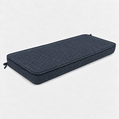 Coussin de siège d'extérieur sur mesure de 4 pouces d'épaisseur avec mousse 75D haute résilience, fond beige antidérapant et passepoil double face