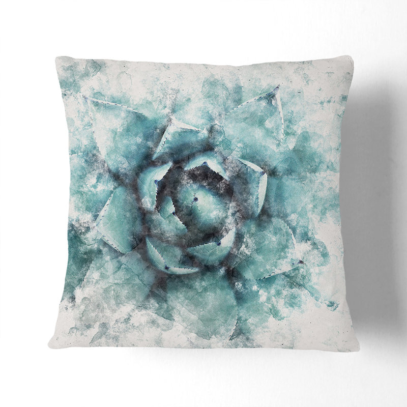 Floral Square Throw Cushion, 55cm H x 55cm W x 20cm D, Black