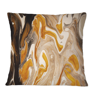 Coussin décoratif brun, brun, blanc, blanc et gris
