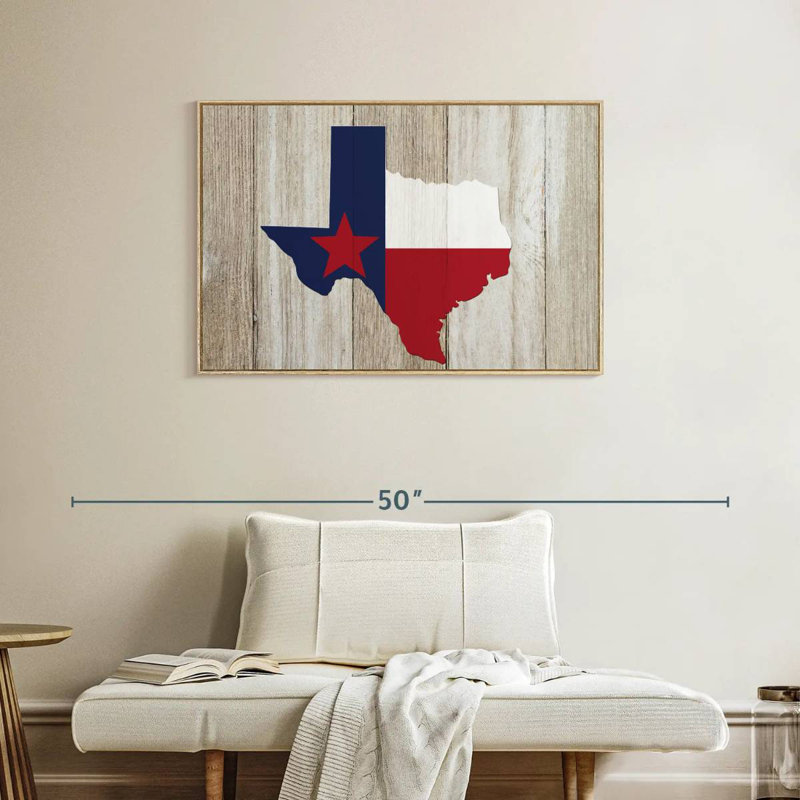 Texas Flag State Citlali, Cadre flottant en bois naturel, 37 po x 25 po