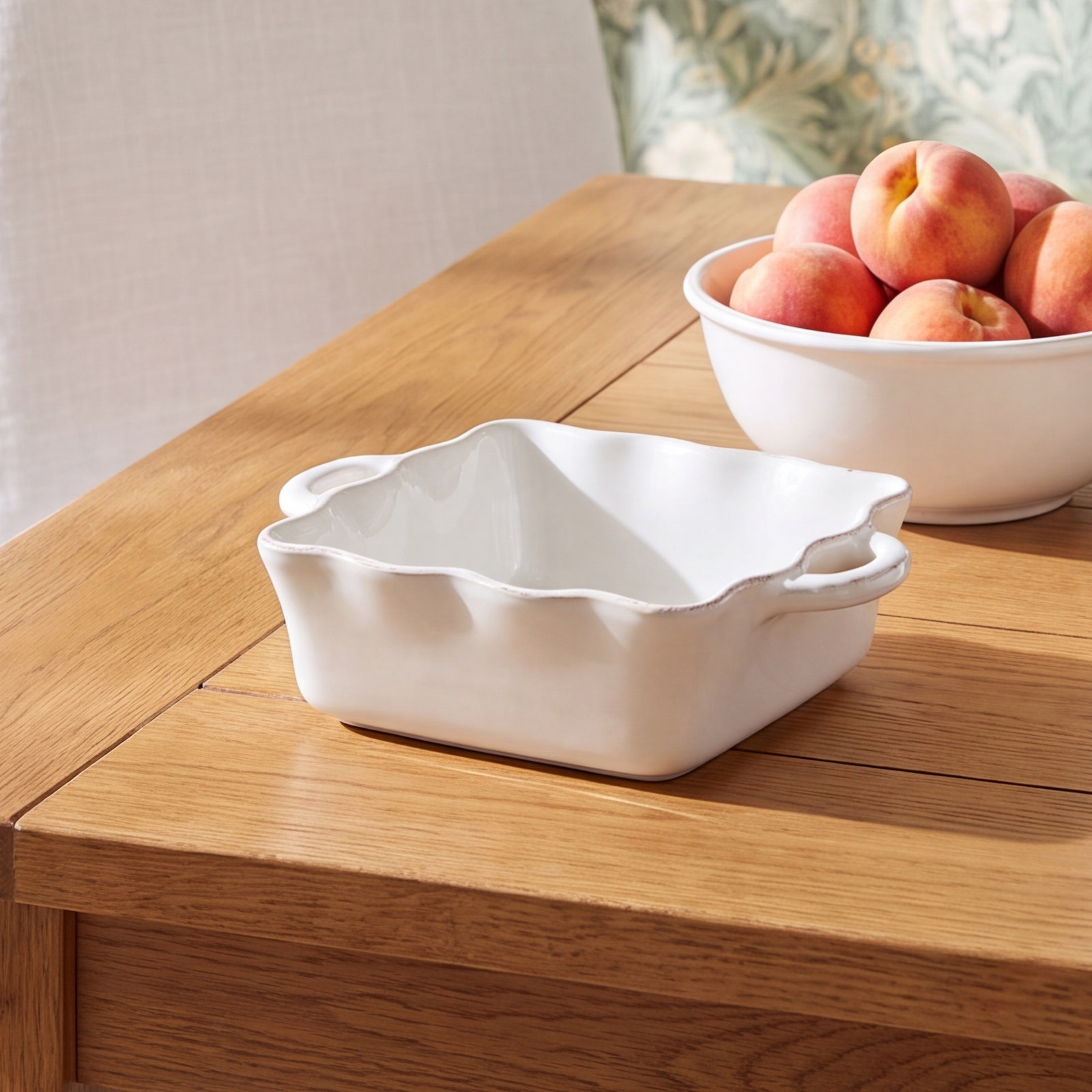 Cook and Host Square Stoneware Baker, White