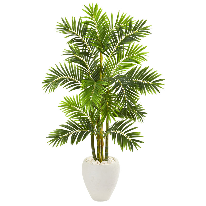 Areca Palm Artificial Tree in White Planter
