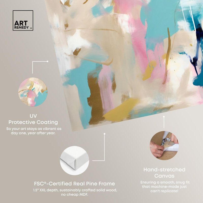 Delicate Pastels Abstract Canvas Wall Art, 15" x 10"