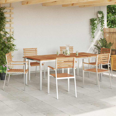 Wood Patio Dining Set with Rectangular Table
