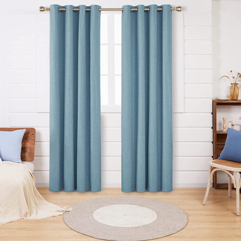 Alhamdi Blackout Curtain Pair, 132cm Width x 229cm Drop, Teal