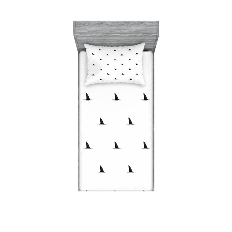 Drap-housse et coussin décoratif Ambesonne, Ensemble de draps pour lit simple TG + 3 articles 