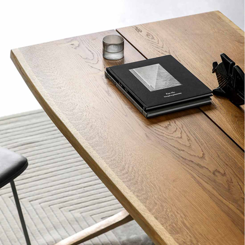 Solid ash wood practical rectangular dining table, 29.92"H x 86.61"L x 33.46"W