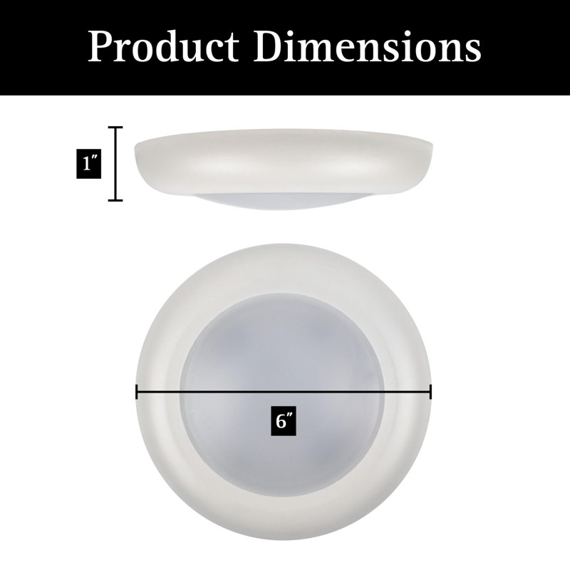 6" Cool White Dimmable LED Flush Mount Ceiling Light Set