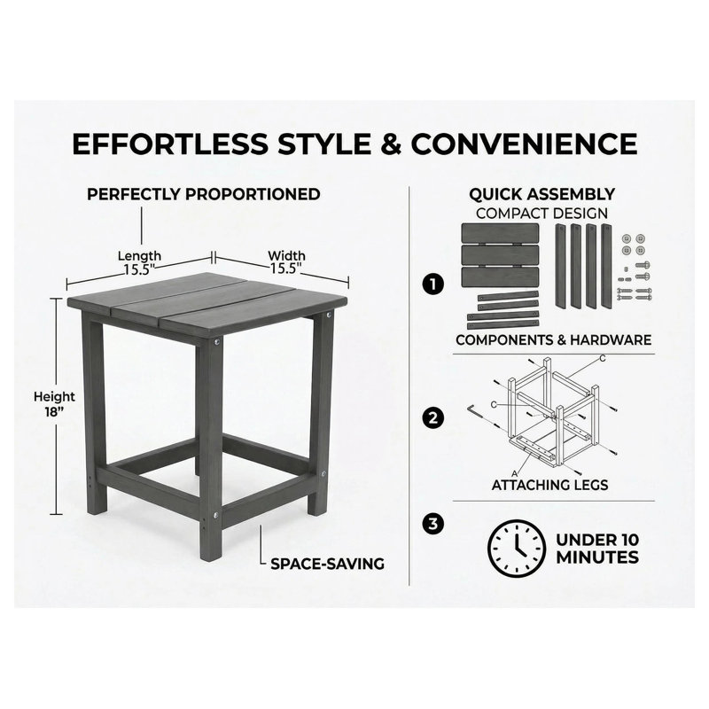 Table de bout extérieure Adirondack