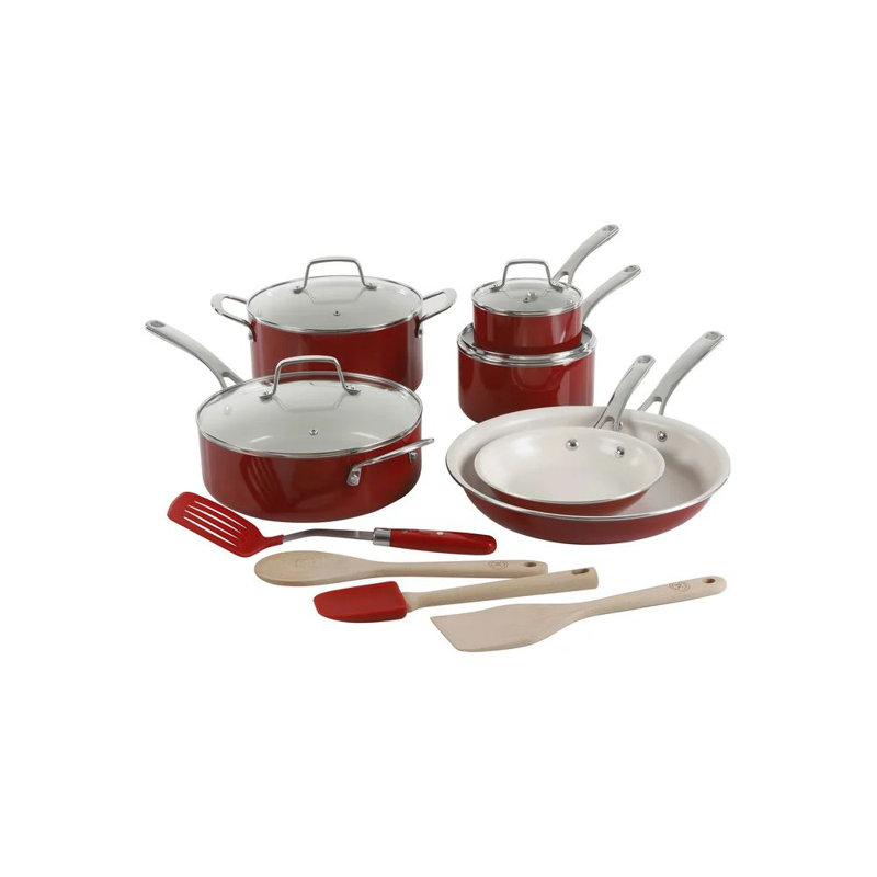 Martha Stewart 14 - Piece Cookware Set, Red