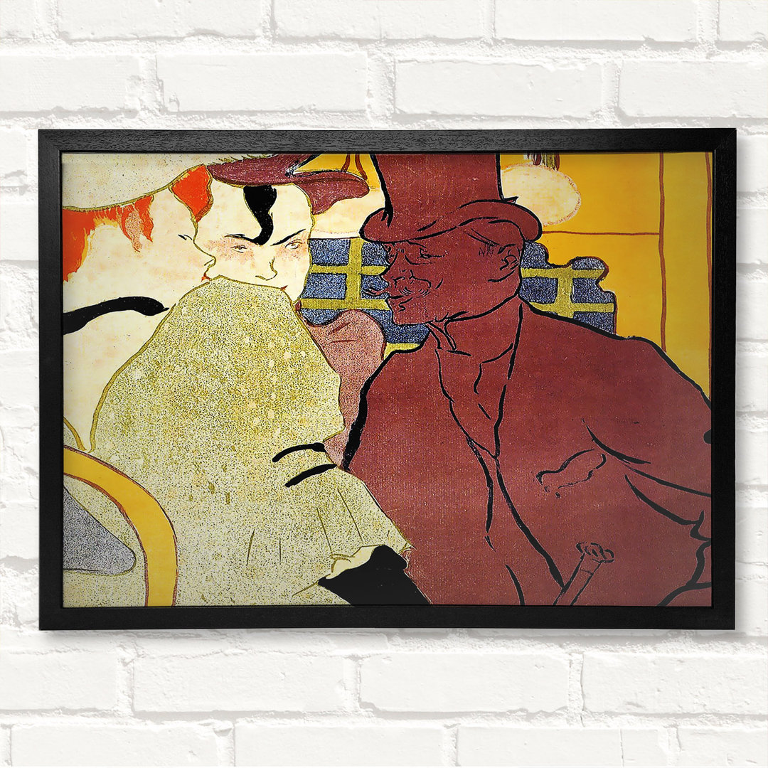 Der Engländer im Moulin Rouge 2 von Henri De Toulouse-Lautrec - Geschlossener Eckrahmen Kunstdrucke auf Holz