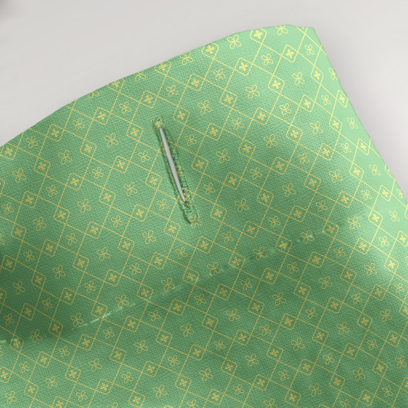Rideau de douche simple Katelyn Elizabeth, Vert / Jaune