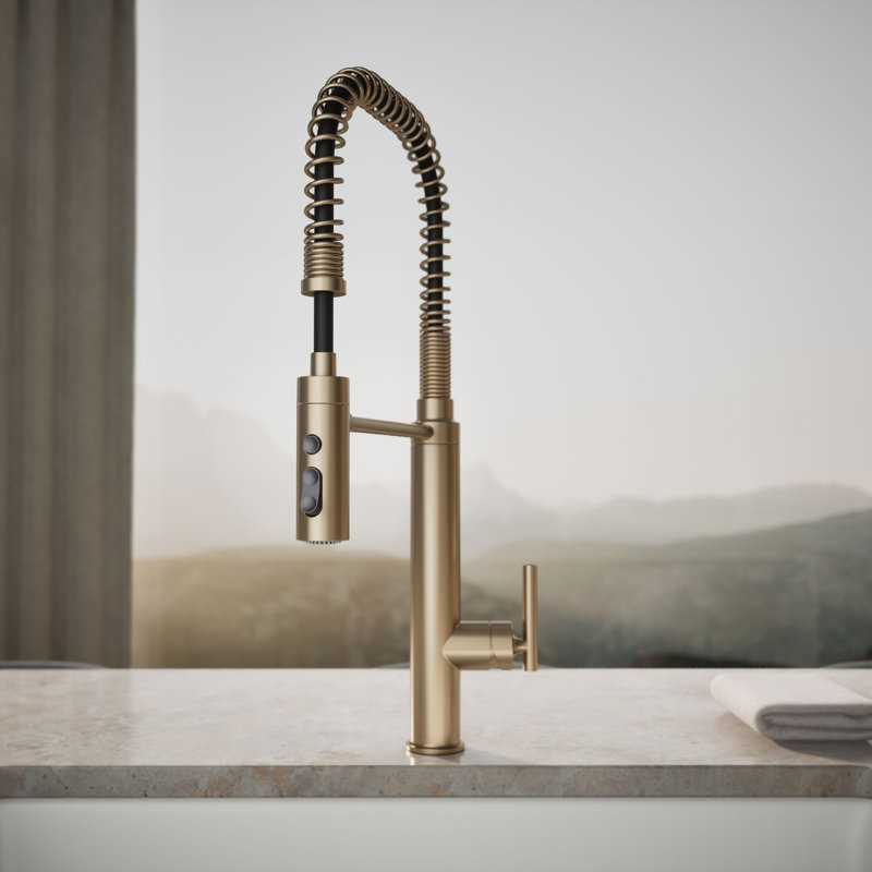 Purist® Pull Down Single Handle Kitchen Faucet, Brushed Bronze