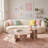 Blush Pink Natural Marble Nesting Coffee Table Set of 2, Round Polished Living Room Centerpiece, Modern Minimalist Style