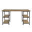 Bureau rustique en bois de peuplier, 4 tablettes ouvertes, style rétro industriel, conception de tablettes à structure en métal, finition