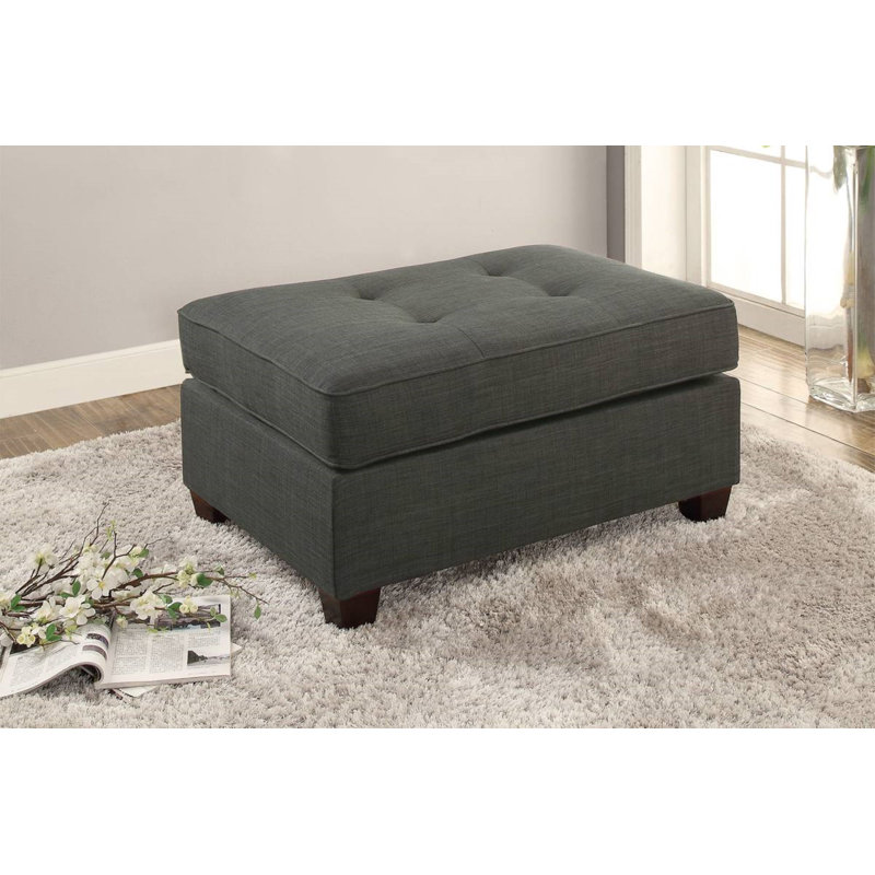 Bartsch Upholstered Ottoman, Ash Black
