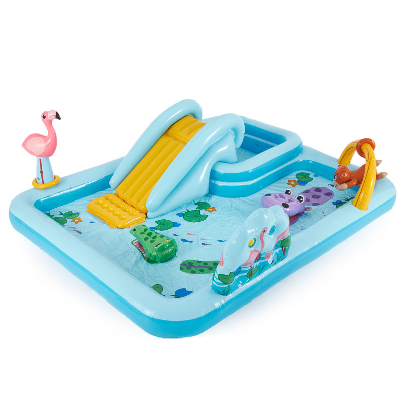 Intex 96" x 78" x 28" Blue and Yellow Inflatable Jungle Adventure Kiddie Pool