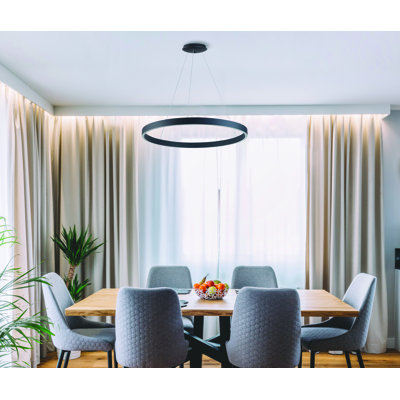 1 - Light LED Waggon Wheel Pendant