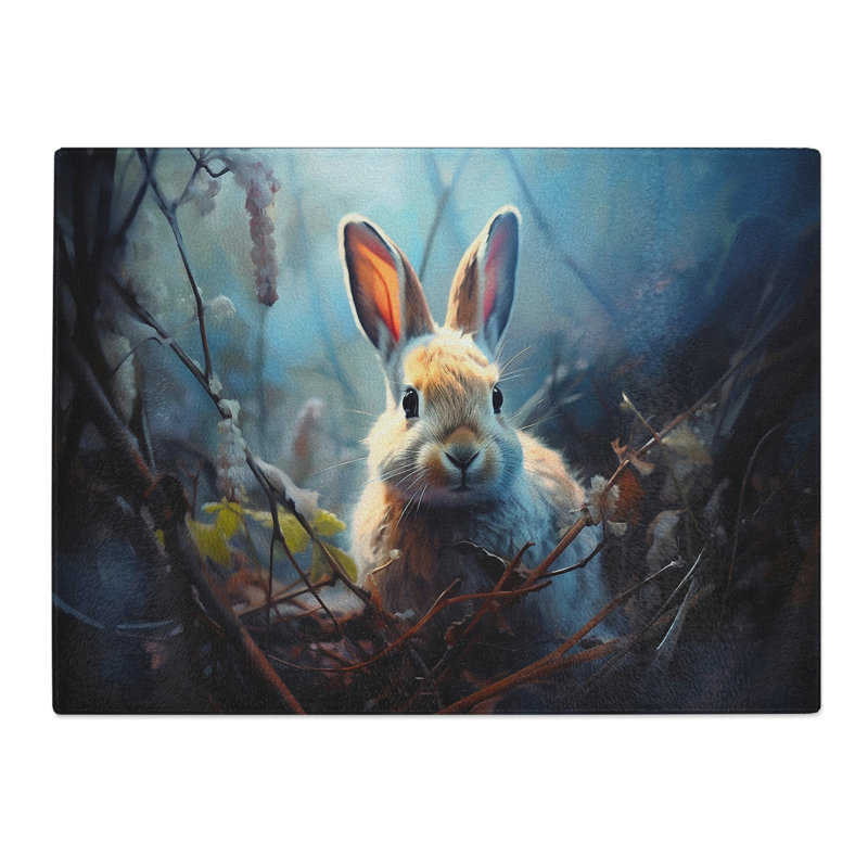 Rabbit Photograph 8K  Glass Chopping Board