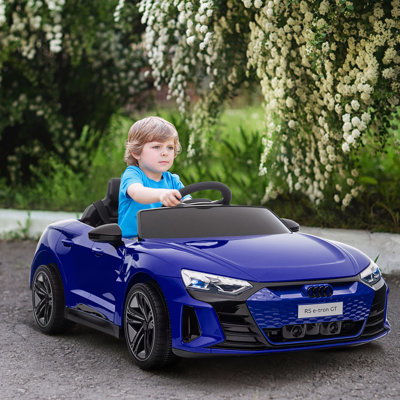 Kids Ride On Car, 12V Licensed Audi RS E-Tron GT 3.1 MPH Electric Car For Kids, Ride-On Toy With Remote Control, 4 Wheels With Suspension, Horn, Music, Lights, Gray