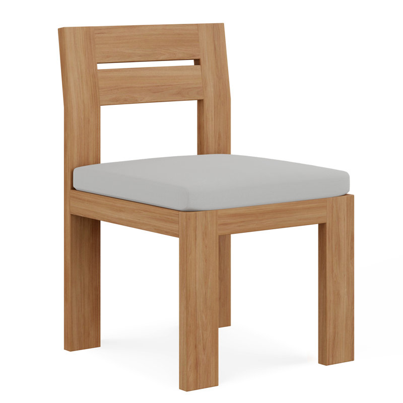 Outdoor Teak Dining Side Chair, Gray