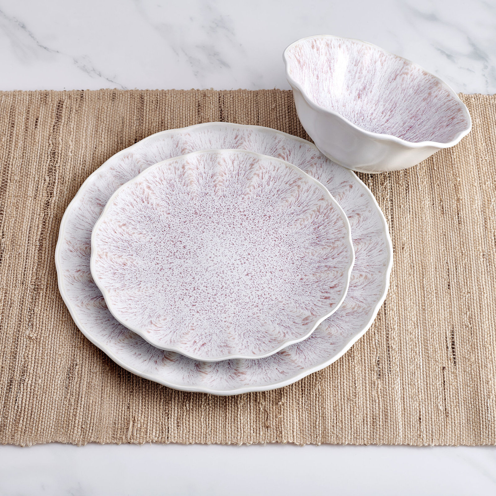 Mikasa Isla Pink 12-Piece Stoneware Dinnerware Set