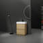 Meuble-lavabo pour salle de bain avec lavabo simple, meuble-lavabo sous-comptoir moderne avec double tiroir, meuble-lavabo sur pied autoportant, bois d'ingénierie-115916216