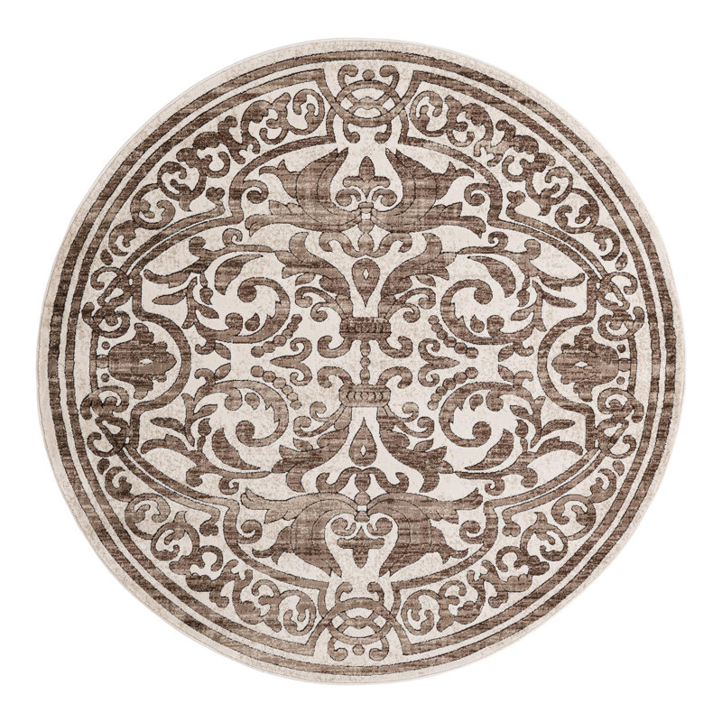 Alexzandar Ikat Indoor Rug, Round 6'