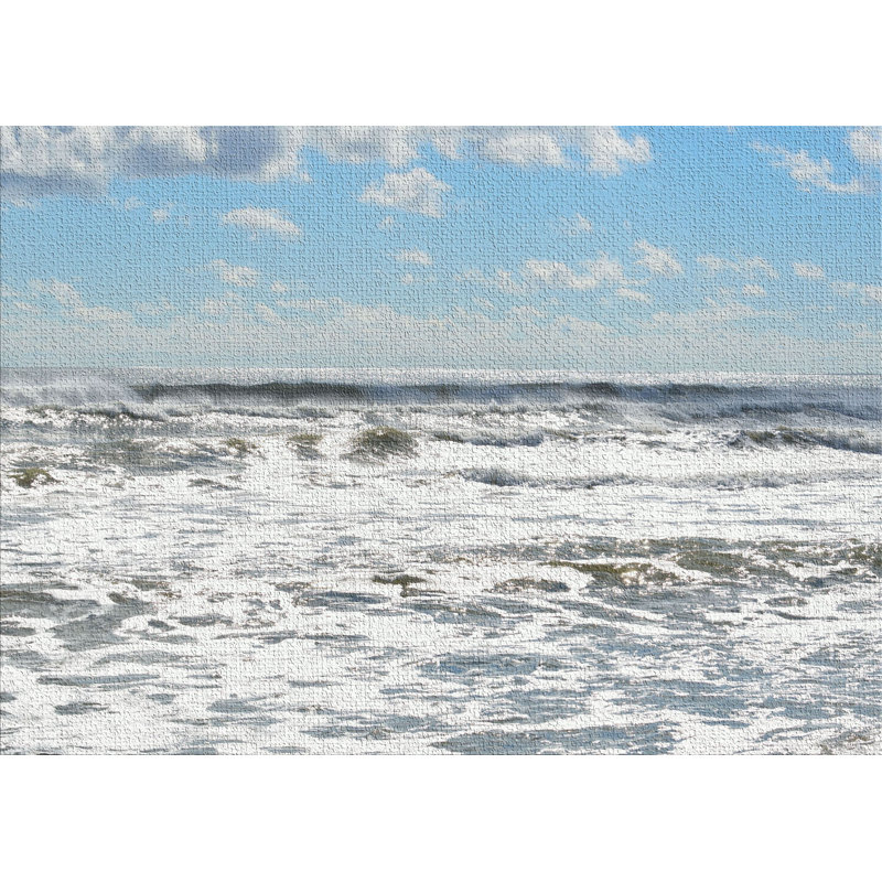 Tapis bleu Ocean Waves, Rectangle 5 pi x 7 pi