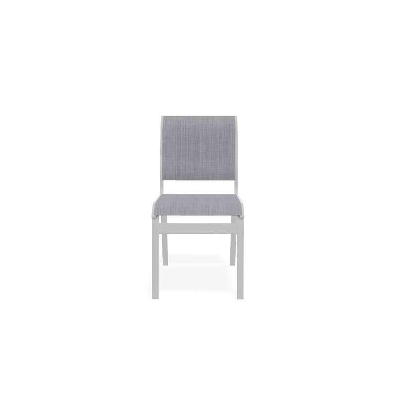 Chaise d'appoint de salle à manger Hiraku, Blanc texturé, Bijou