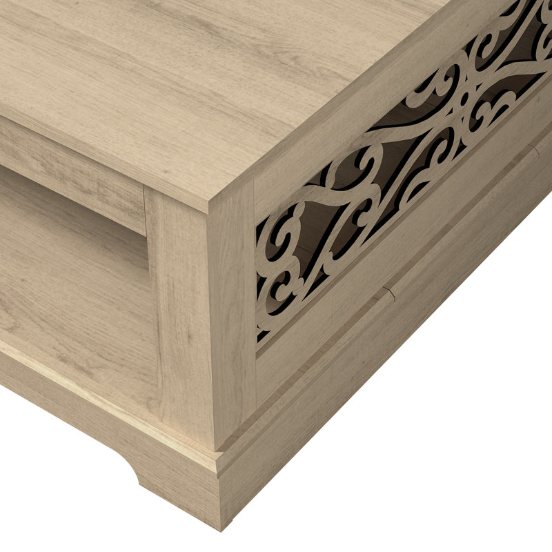 Table basse avec rangement Korbin, Chêne Olso