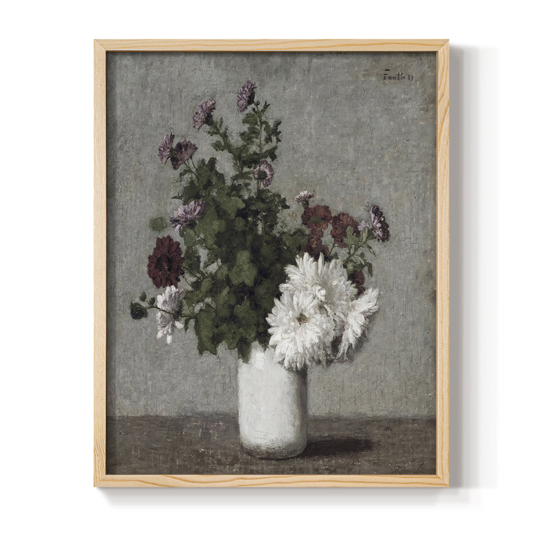 Impression florale vintage encadrée Lxxvii - bois massif