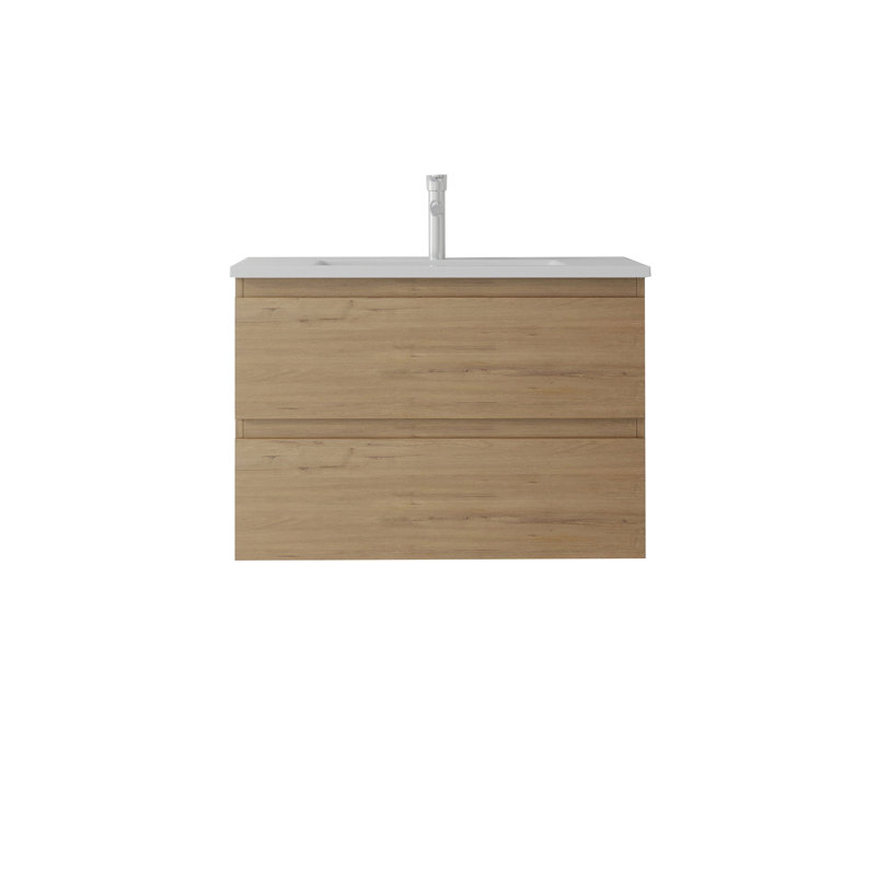 Meuble-lavabo flottant avec lavabo, Oak, 24" W