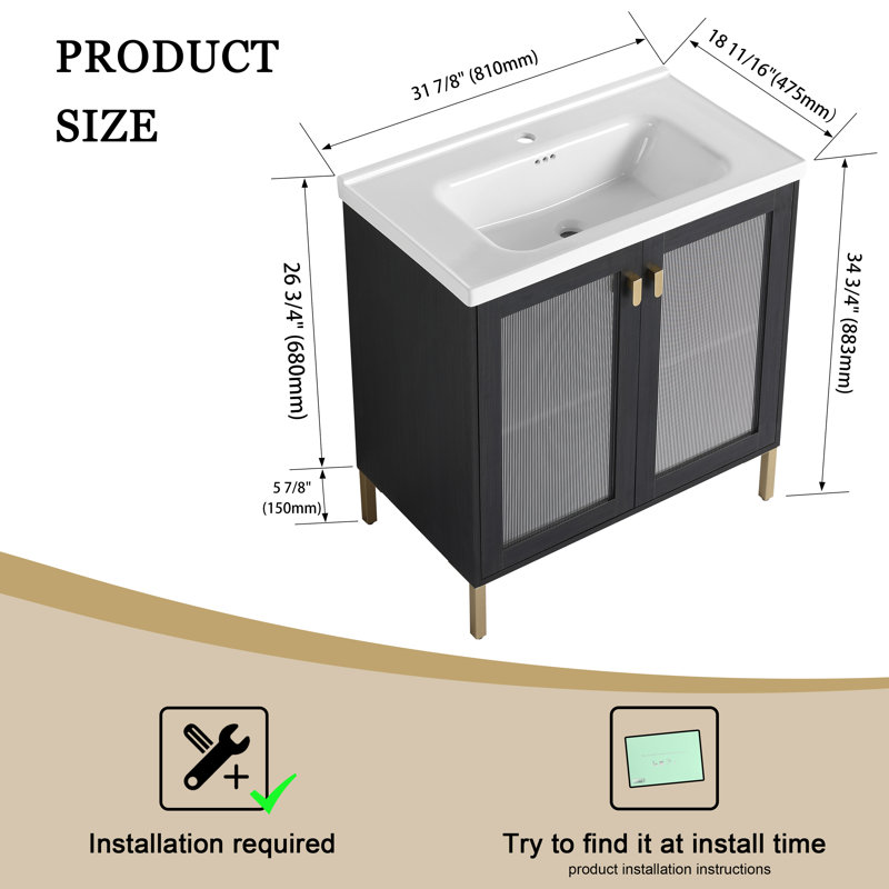 Ensemble de meuble-lavabo simple 31,93 po Oshiro