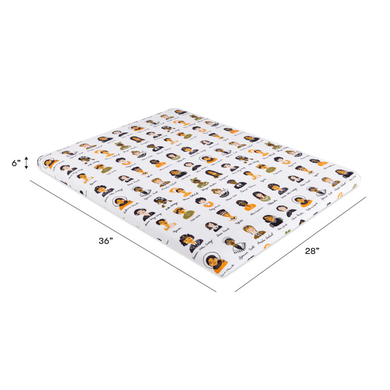 Women in History Muslin All-Stages Fitted Crib Sheet