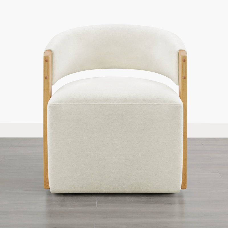 Chaise rembourrée avec roulettes cachées, Beige