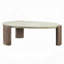 Table basse, gris vieilli et chêne oblong