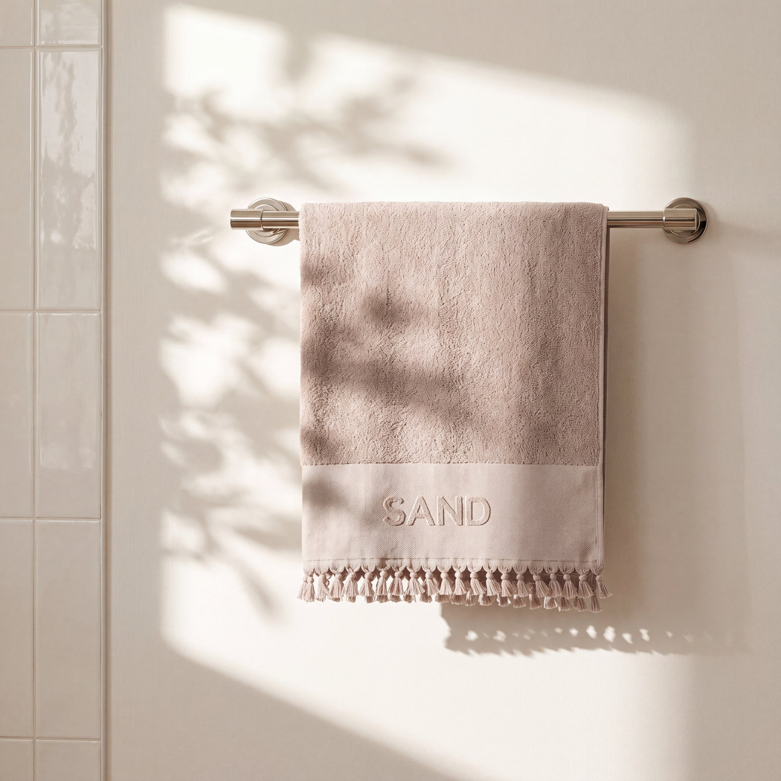 Cotton Terrycloth Beach Towel, Sand
