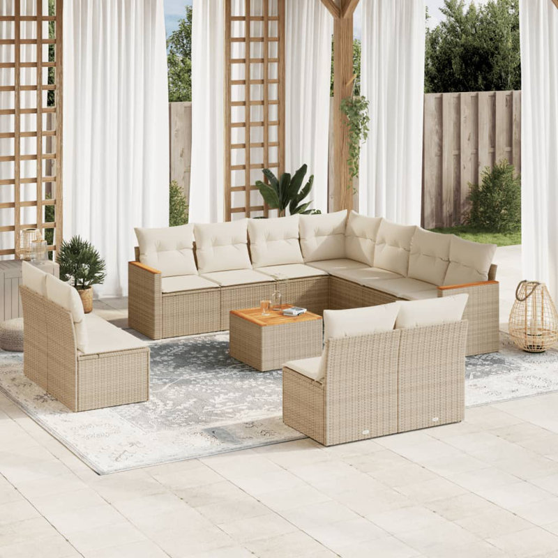 Ensemble de canapé de jardin Vidaxl beige