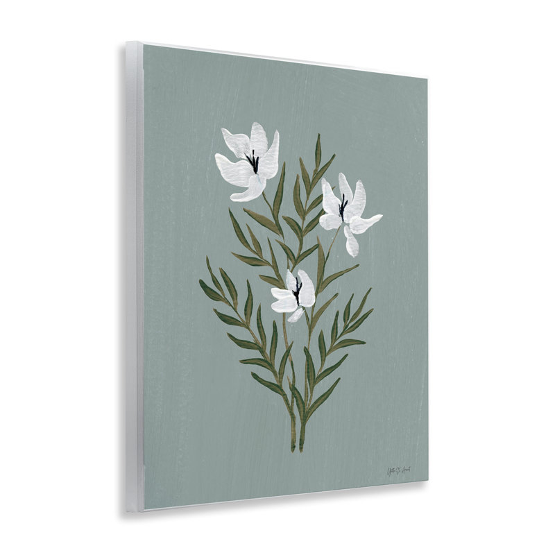 Plaque murale bleu ardoise, petite fleur, design par Yvette St. Amant