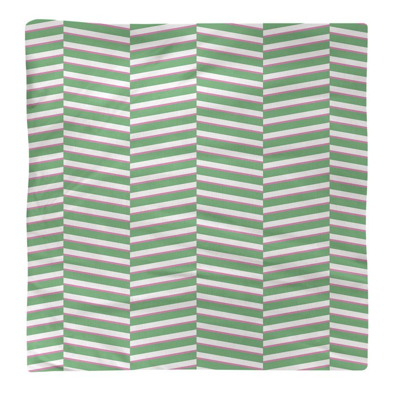 Jaya Cotton Chevron Square Napkin, Green/Pink, 0.1" H x 22" W x 22" D, Cotton Twill