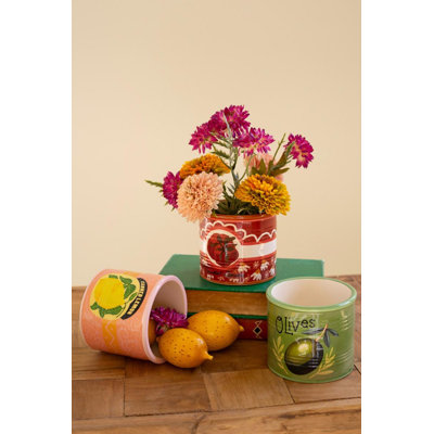 SET OF THREE CERAMIC CANNED GOODS PLANTERS