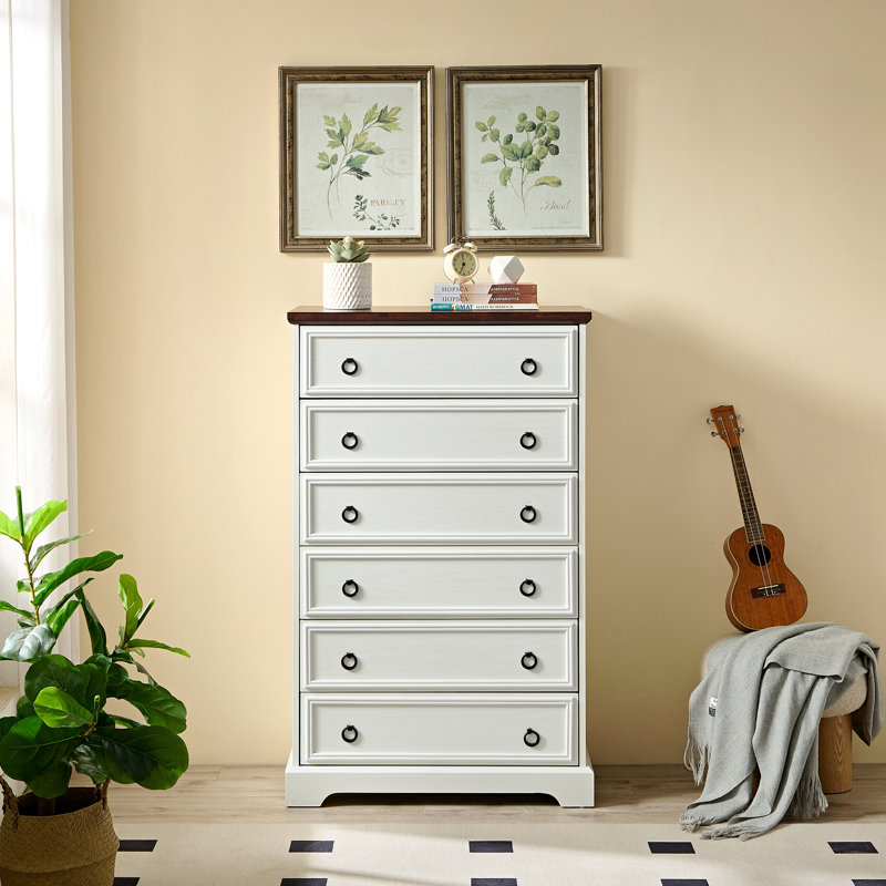Commode moderne à 6 tiroirs, commodes pour la chambre à coucher, grande commode de rangement et vêtements de rangement - poignée facile à tirer, bordures texturées
