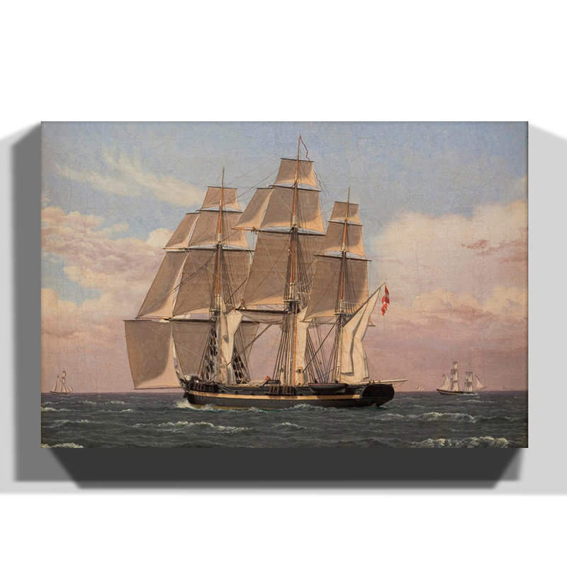 Sailing Ship by Christoffer Wilhelm Eckersberg - Wrapped Canvas, 70cm H x 100cm W
