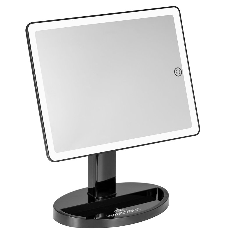 Touch Ultra LED Lighted Makeup Mirror with Tabletop Lighted Cosmetic Mirrors with 360 Degree Swivel, Black