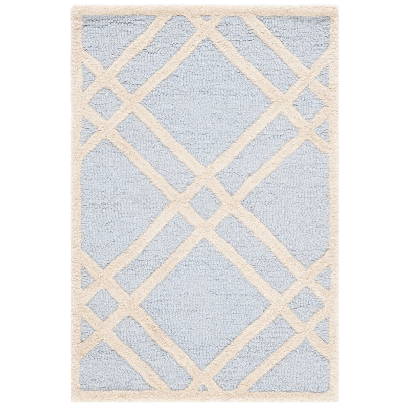Deedgra Hand Tufted Wool Geometric Rug, Rectangle 2' x 3'