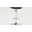 Tabouret de bar contemporain en vinyle à hauteur réglable avec dossier à ellipse et base en chrome Norberg-24677757