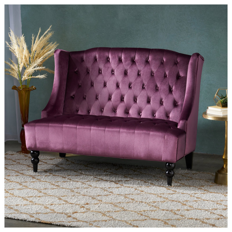 Causeuse en velours Raisin
